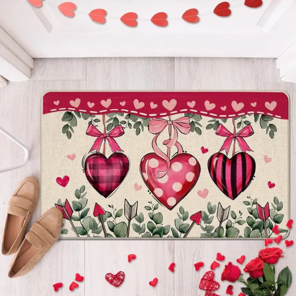 Wedding Heart Doormat Kitchen Mat Floor Mat Non-Slip Area Rug Oil Proof Rug Indoor Outdoor Mat Bedroom Decor Bathroom Mat Entrance Rug