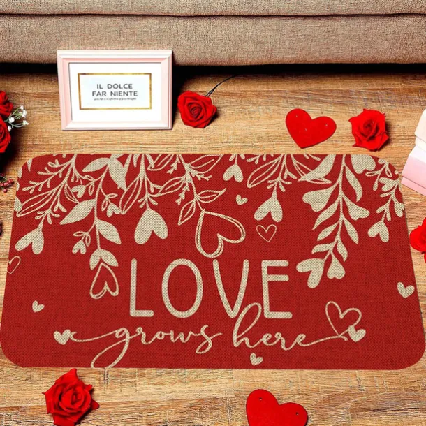 Wedding Heart Doormat Kitchen Mat Floor Mat Non-Slip Area Rug Oil Proof Rug Indoor Outdoor Mat Bedroom Decor Bathroom Mat Entrance Rug