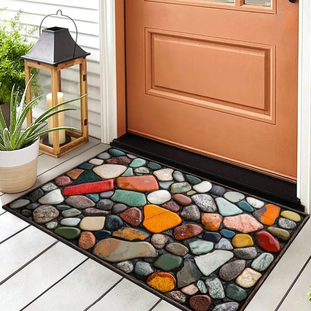 Wedding Love Cobblestone Doormat Kitchen Mat Floor Mat Non-Slip Area Rug Oil Proof Rug Indoor Outdoor Mat Bedroom Decor Bathroom Mat Entrance Rug
