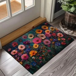 Wedding Oil Painting Flowers Doormat Non-Slip Oil Proof Rug Indoor Outdoor Mat Bedroom Decor Bathroom Mat Entrance Rug Door Mat