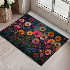 Wedding Oil Painting Flowers Doormat Non-Slip Oil Proof Rug Indoor Outdoor Mat Bedroom Decor Bathroom Mat Entrance Rug Door Mat