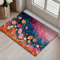 Wedding Oil Painting Flowers Doormat Non-Slip Oil Proof Rug Indoor Outdoor Mat Bedroom Decor Bathroom Mat Entrance Rug Door Mat