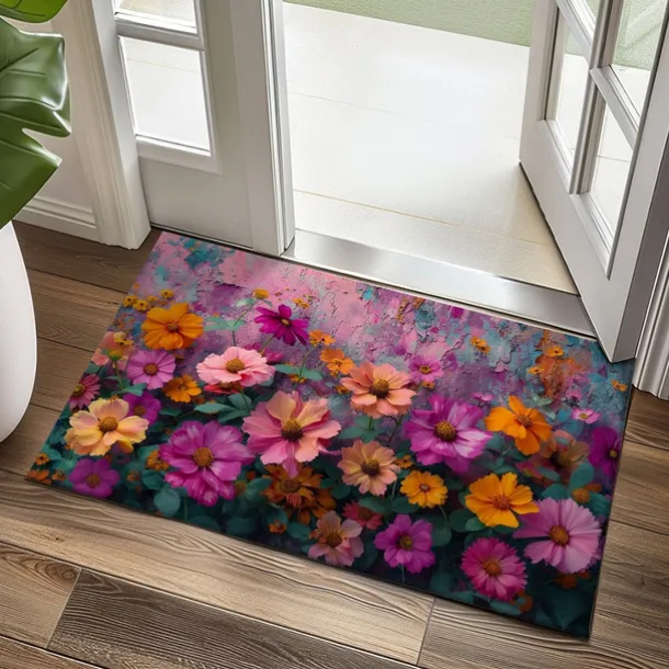 Wedding Oil Painting Flowers Doormat Non-Slip Oil Proof Rug Indoor Outdoor Mat Bedroom Decor Bathroom Mat Entrance Rug Door Mat