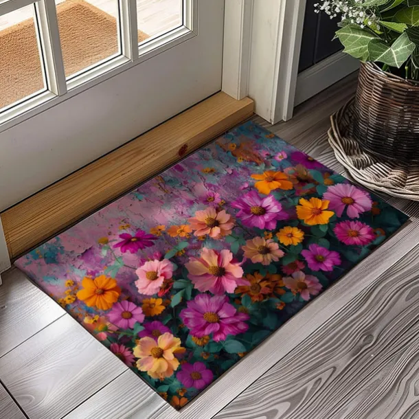 Wedding Oil Painting Flowers Doormat Non-Slip Oil Proof Rug Indoor Outdoor Mat Bedroom Decor Bathroom Mat Entrance Rug Door Mat