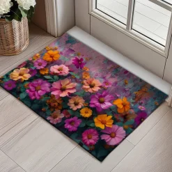 Wedding Oil Painting Flowers Doormat Non-Slip Oil Proof Rug Indoor Outdoor Mat Bedroom Decor Bathroom Mat Entrance Rug Door Mat