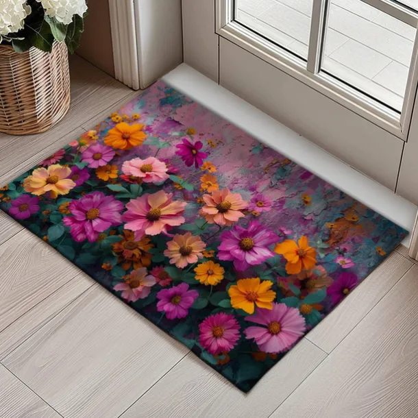 Wedding Oil Painting Flowers Doormat Non-Slip Oil Proof Rug Indoor Outdoor Mat Bedroom Decor Bathroom Mat Entrance Rug Door Mat