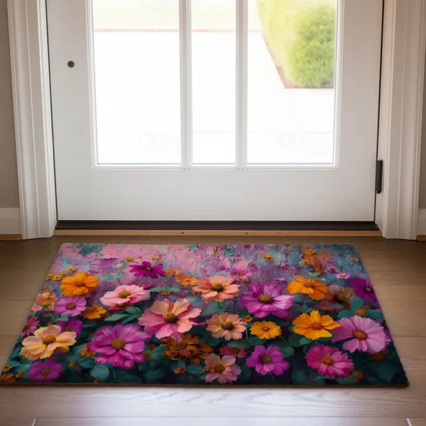 Wedding Oil Painting Flowers Doormat Non-Slip Oil Proof Rug Indoor Outdoor Mat Bedroom Decor Bathroom Mat Entrance Rug Door Mat
