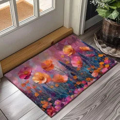 Wedding Oil Painting Flowers Doormat Non-Slip Oil Proof Rug Indoor Outdoor Mat Bedroom Decor Bathroom Mat Entrance Rug Door Mat