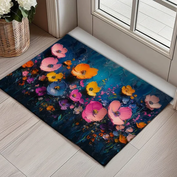 Wedding Oil Painting Flowers Doormat Non-Slip Oil Proof Rug Indoor Outdoor Mat Bedroom Decor Bathroom Mat Entrance Rug Door Mat