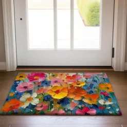 Wedding Oil Painting Flowers Doormat Non-Slip Oil Proof Rug Indoor Outdoor Mat Bedroom Decor Bathroom Mat Entrance Rug Door Mat