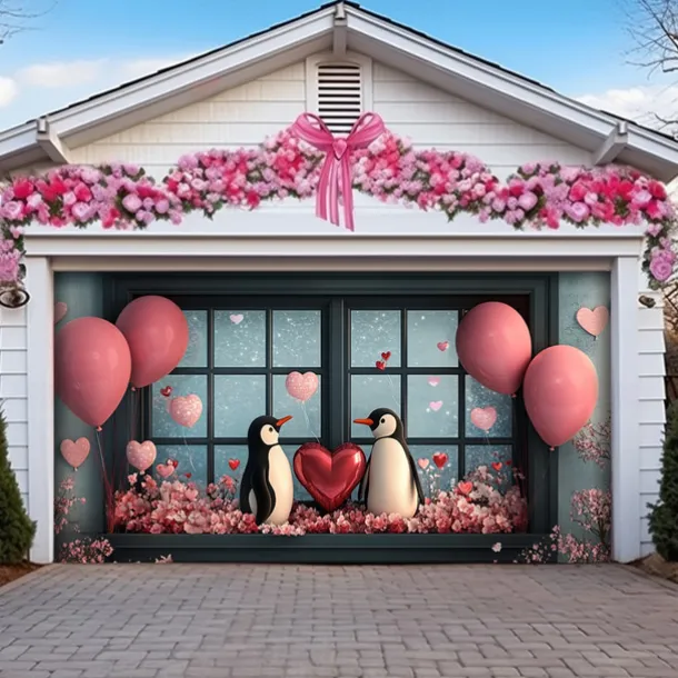 Wedding Outdoor Decorations Garage Door Cover Banner Large Backdrop Decoration for Outdoor Garage Door Home Wall Decorations Event Party Parade