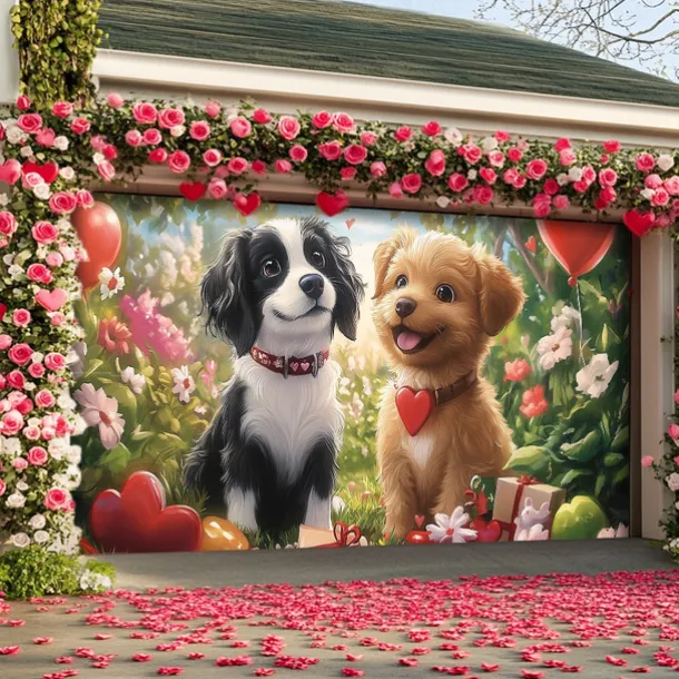 Wedding Outdoor Decorations Garage Door Cover Banner Large Backdrop Decoration for Outdoor Garage Door Home Wall Decorations Event Party Parade