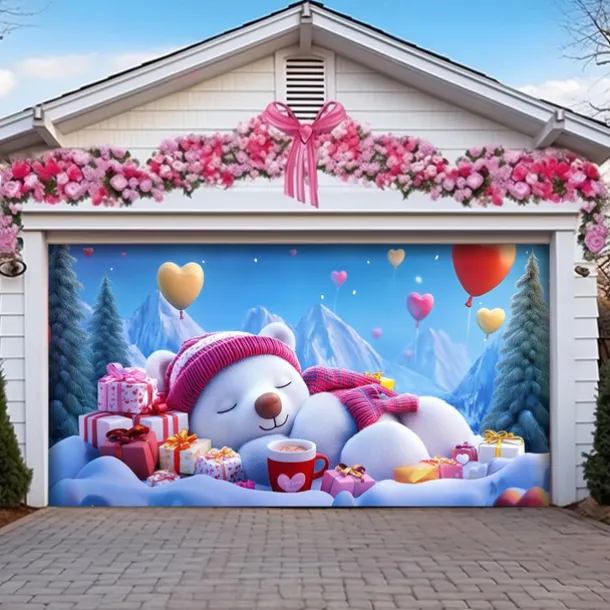 Wedding Outdoor Decorations Garage Door Cover Banner Large Backdrop Decoration for Outdoor Garage Door Home Wall Decorations Event Party Parade