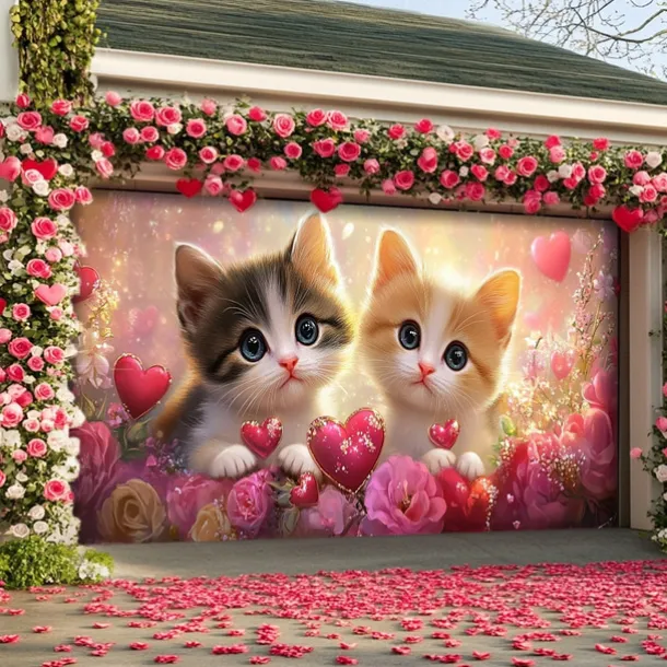 Wedding Outdoor Decorations Garage Door Cover Banner Large Backdrop Decoration for Outdoor Garage Door Home Wall Decorations Event Party Parade