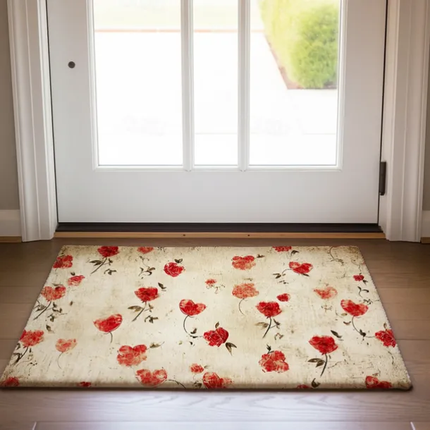 Wedding Red Hearts Doormat Non-Slip Oil Proof Rug Indoor Outdoor Mat Bedroom Decor Bathroom Mat Entrance Rug Door Mat