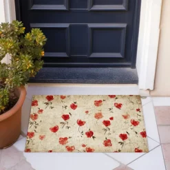 Wedding Red Hearts Doormat Non-Slip Oil Proof Rug Indoor Outdoor Mat Bedroom Decor Bathroom Mat Entrance Rug Door Mat