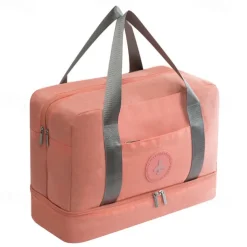 Weekender Bag Travel Duffel Bag with Shoe Compartment, Gym Bag with Wet Dry Separation for Women Men, Large Capacity Handheld Waterproof Travel Bag, Wet-Dry Separation for Beach and Gym