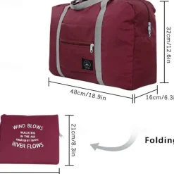 Weekender Bag Travel Duffel Bag with Shoe Compartment, Gym Bag with Wet Dry Separation for Women Men, Waterproof Foldable Oxford Travel Bag, Handheld Luggage for Outdoor and Packing