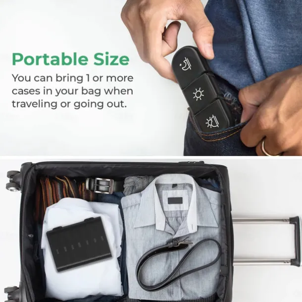 Weekly Pill Organizer 3 Times a DayPortable Travel Pill Box 7 Day with Large Pill Containers Light-Proof Pill Case for Vitamins