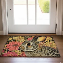 Welcome Rabbits Doormat Floor Mats Washable Rugs Kitchen Mat Non-Slip Oil Proof Rug Indoor Outdoor Mat Bedroom Decor Bathroom Mat Entrance Rug