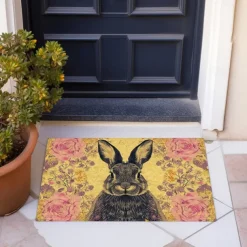Welcome Rabbits Doormat Floor Mats Washable Rugs Kitchen Mat Non-Slip Oil Proof Rug Indoor Outdoor Mat Bedroom Decor Bathroom Mat Entrance Rug