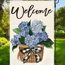Welcome Spring Summer Garden Flag 12X18 Inch Polyester Fiber Flower Garden Flag Outdoor Home Courtyard