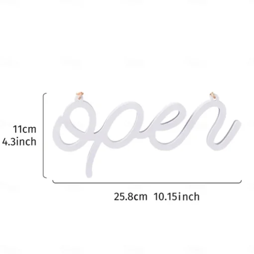 White "OPEN" Letter Hanging Sign, Lightweight PVC Wall Decor, Warm and Inviting Entryway Decoration, Freestanding or Wall-Mounted Plaque for Home, Shop, Café, and Business Display