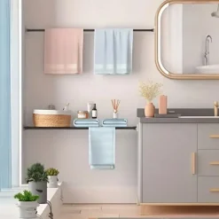 White Tension Curtain Rod Spring Rods Expandable Curtain Rod Adjustable, for Bathroom, Kitchen, Window, Cupboard, Wardrobe, Bookshelf DIY Projects