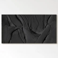 White textured oil painting handmade wall art Black and white Abstract art painting hand painted Black and white Painting Black and white wall art Black and white 3D textured wall art painting