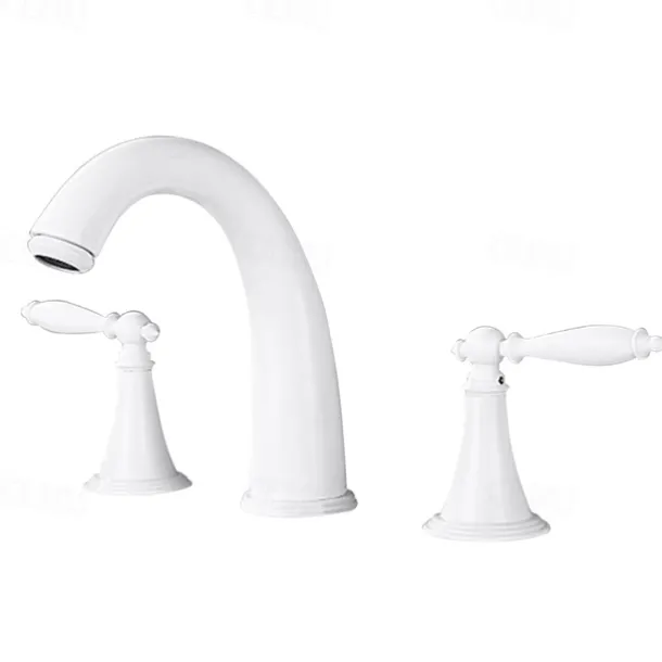 Widespread Bathroom Faucet Sink Mixer Basin Taps, Twin Handle Vessel Tap with Cold and Hot Hose