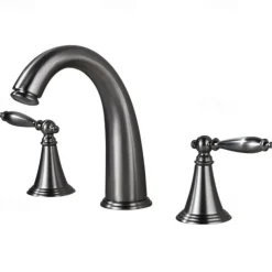 Widespread Bathroom Faucet Sink Mixer Basin Taps, Twin Handle Vessel Tap with Cold and Hot Hose