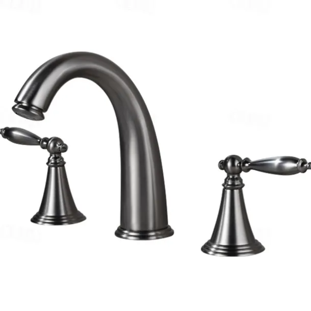 Widespread Bathroom Faucet Sink Mixer Basin Taps, Twin Handle Vessel Tap with Cold and Hot Hose