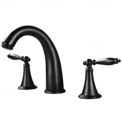 Widespread Bathroom Faucet Sink Mixer Basin Taps, Twin Handle Vessel Tap with Cold and Hot Hose