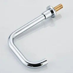 Widespread Bathroom Sink Mixer Faucet Deck Mounted, 360 Swivel Brass 3 Hole 2 Handle Basin Tap, Washroom Basin Vessel Water Tap with Hot and Cold Water Hose