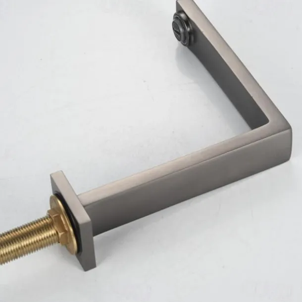 Widespread Bathroom Sink Mixer Faucet, 360 Swivel Brass 3 Hole 2 Handle Basin Tap Deck Mounted, Washroom Basin Vessel Water Tap with Hot and Cold Hose Black Chrome Golden White Grey