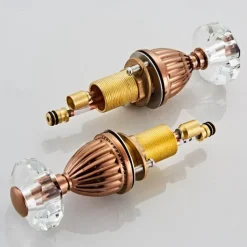 Widespread Bathroom Sink Mixer Faucet, 2 Handle 3 Holes Basin Taps Swan Noble Luxury Golden and Oil-rubbed Bronze Bath Taps