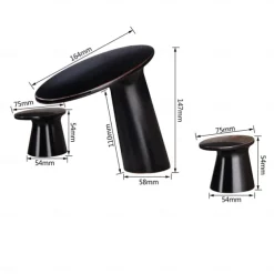 Widespread Bathroom Sink Faucet,Two Handle Three Holes Waterfall Electroplated Bath Taps