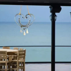 Wind Chimes Lucky Love Horseshoe , 3D Retro Double Sided Copper Wind Chimes, Love Wind Chimes Garden Window Decorations, Suitable for Valentine's Day Gifts, Bring Good Luck to Love