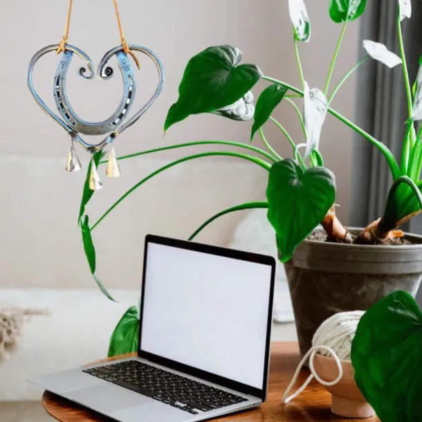 Wind Chimes Lucky Love Horseshoe , 3D Retro Double Sided Copper Wind Chimes, Love Wind Chimes Garden Window Decorations, Suitable for Valentine's Day Gifts, Bring Good Luck to Love