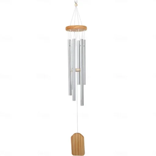 Wind Chimes with 6 Aluminum Tubes Wooden Wind Bell Memorial Wind Chimes Best Gift Chimes Decor for Garden Patio Outdoor Hanging Decor