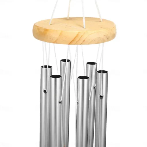 Wind Chimes with 6 Aluminum Tubes Wooden Wind Bell Memorial Wind Chimes Best Gift Chimes Decor for Garden Patio Outdoor Hanging Decor