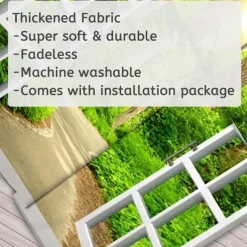 Window Landscape Wall Tapestry Art Decor Blanket Curtain Picnic Tablecloth Hanging Home Bedroom Living Room Dorm Decoration Polyester Forest