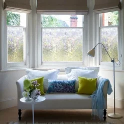 Window Privacy Film, Rainbow Window Film, Removable Stained Glass Sticker, Heat Control Window Cling for Decor, Silver