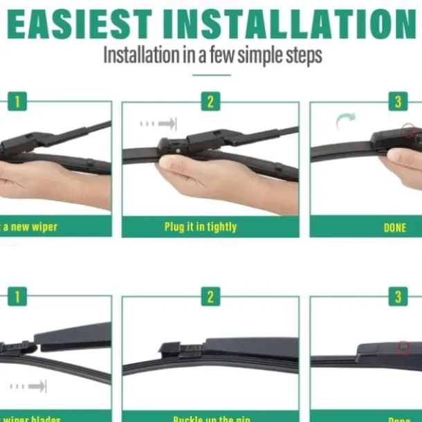 Windshield Wiper Blades Replacement for VW Volkswagen Golf 6/7/8 Premium All Weather Front Rear Wipers Set - OEM Quality