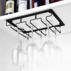 Wine Glass Rack Upside Down Wine Cabinet Goblet 3 to 5 Slot Wine Storage for Cabinet Shelf Hanger