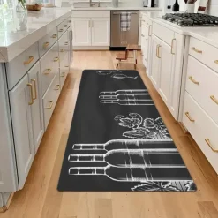 Wine Glasses Area Rug Kitchen Rug Mat Non-Slip Oil Proof Floor Mat Livingroom Rug Indoor Outdoor Mat Bedroom Decor Bathroom Mat Entrance Rug Door Mat