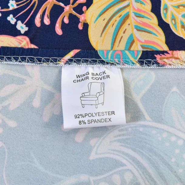 Wing Chair Slipcover Spandex Fabric Sofa Covers Wingback Armchair with a Seat Cushion Cover FloralPattern Furniture Protector for Living Room