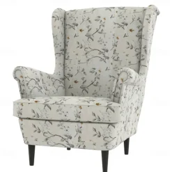 Wingback Chair Cover 100% Cotton with Armrest Cover Floral Quilted Slipcovers Single Seat STANDcover LITB PRIME cover