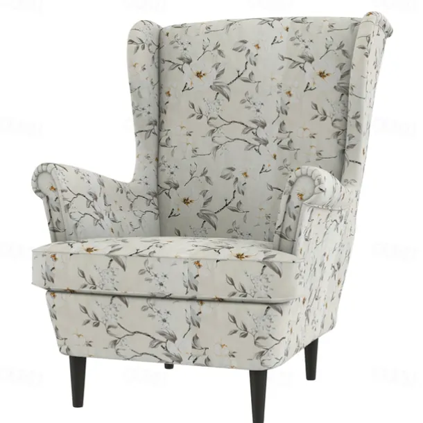 Wingback Chair Cover 100% Cotton with Armrest Cover Floral Quilted Slipcovers Single Seat STANDcover LITB PRIME cover