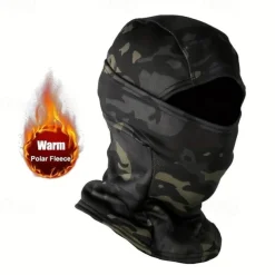 Winter Windproof Warm Tactical Camouflage Balaclava Hat, Plus Velvet Warm Balaclava, For Cycling, Driving, Skiing